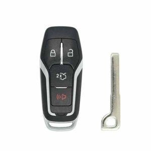 2013-2018 Ford / 4-Button Smart Key SHELL for M3N-A2C31243800, M3N-A2C31243300 (AFTERMARKET)