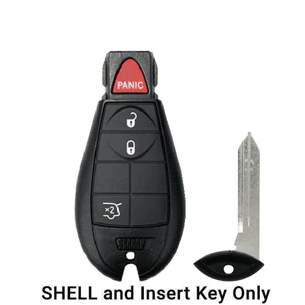 2008-2019 Chrysler Dodge Jeep VW 4-Button Fobik Key SHELL for IYZ-C01C (AFTERMARKET)