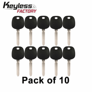 10 x Toyota TOY43 Transponder Key (4C Chip) (AFTERMARKET) (Pack of 10)