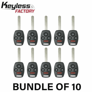 10 x 2008-2015 Honda Accord Pilot / 4-Button Remote Head Key / KR55WK49308 / (AFTERMARKET) (Bundle of 10)