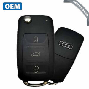 2003-2011 Audi A8 S8 Q6 Q7 / 4-Button Flip-Key / PN: 4EO837220E / KR55WK45032 / 315MHz (OEM Refurb)