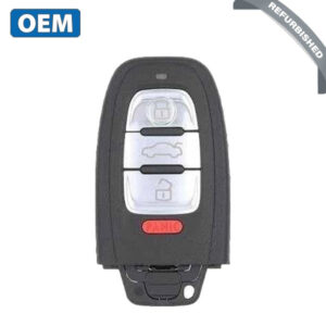 2008-2012 Audi / 4-Button Smart Key / w/o Comfort Access / Slot Key / PN: 8T0959754A / IYZFBSB802 / 315 Mhz (OEM Refurb)