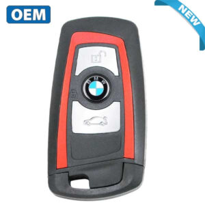 2009-2014 BMW F Series / 3-Button Smart Key / YGOHUF5767 / CAS4 / 433.2 / 434.64 MHz (Red Trim) (OEM)