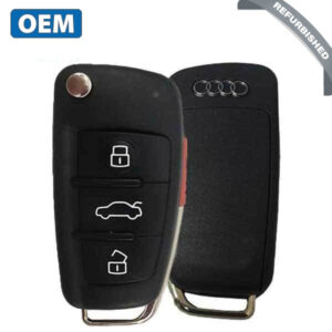 2013-2017 Audi A3 / Q2L / Q3 / 4-Button Flip Key / PN: 81A 837 220 J / NBGFS1271M / MQB / 315 Mhz (OEM Refurb)