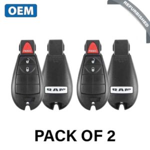 2 x 2013-2019 Dodge RAM / 3-Button Remote Fobik Key / PN:56046953AE / GQ4-53T (OEM Refurb) (Bundle of 2)
