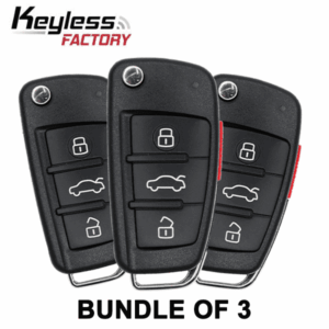 3 x 2005-2010 Audi / 3-Button Remote Flip Key / NBG009272T / 315 MHz (BUNDLE OF 3)