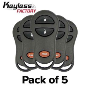 5 x 1999-2004 Dodge Jeep / 3-Button Keyless Entry Remote / GQ43VT9T (Bundle of 5)