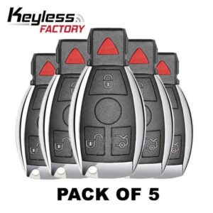 5 x Mercedes Benz 1997-2014 / 4-Button Fobik Key / IYZ-3312 / 315 MHz (Bundle of 5)