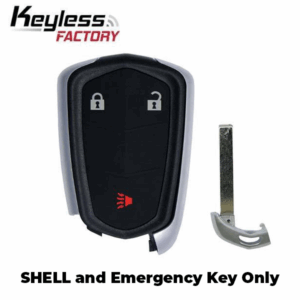 2014-2019 Cadillac / 3-Button Smart Key SHELL for HYQ2AB, HYQ2EB (AFTERMARKET)