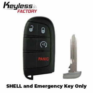 2011-2019 Dodge Chrysler Jeep / 4-Button Smart Key SHELL for M3N40821302 (AFTERMARKET)