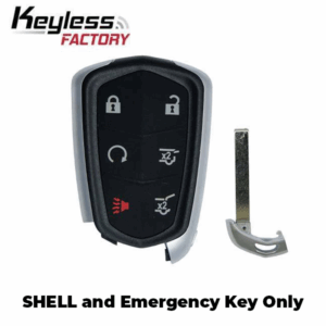 2014-2019 Cadillac / 6-Button Smart Key SHELL for HYQ2AB, HYQ2EB (AFTERMARKET)