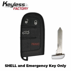 2011-2019 Dodge Chrysler Jeep / 4-Button Smart Key SHELL for M3N40821302, M3M40821302 (AFTERMARKET)