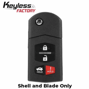 2006-2015 Mazda / 4-Button Flip Key SHELL for BGBX1T478SKE125-01 (AFTERMARKET)