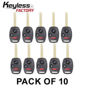 10 x 2005-2014 Honda / 3-Button Remote Head Key / OUCG8D-380H-A / Chip 46 (AFTERMARKET) (Pack of 10)