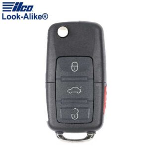 1998-2002 Volkswagen / 4-Button Flip Key / PN: NBG8137T / IJ0-959-753-F (AFTERMARKET)