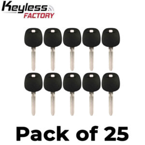 25 x Toyota TOY43 Transponder Key (4C Chip) (AFTERMARKET) (Bundle of 25)