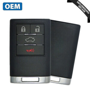 2008-2013 Cadillac CTS DTS / 4-Button Keyless Entry Remote / PN: 22889450 / OUC6000066 (OEM Recase)