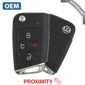 2018-2020 Volkswagen / 4-Button Flip Key / PN: 5G6 959 752 BM / NBGFS125C1 / HU162T / MQB / PROX / 315 MHz (OEM Refurb)