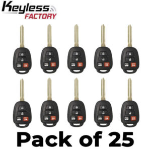 25 x 2014-2018 Toyota Camry / 4-Button Remote Head Key / HYQ12BDM (H Chip) (AFTERMARKET) (Bundle of 25)