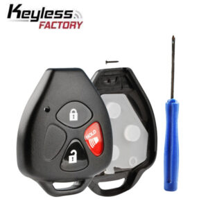 2005-2014 Toyota Pontiac Scion / 3-Button Remote Head Key SHELL Replacement Kit / TR47 / HYQ12BBY, GQ4-29T, MOZB41TG (AFTERMARKET)