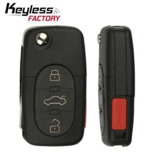 1997-2006 Audi / 4-Button Flip Key / PN: 4D0837231P / MYT8Z0837231 / 315 MHz (AFTERMARKET)