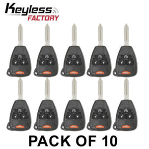 10 x 2007-2018 Jeep Dodge Chrysler / 4-Button Remote Head Key / OHT692713AA (AFTERMARKET) (Pack of 10)
