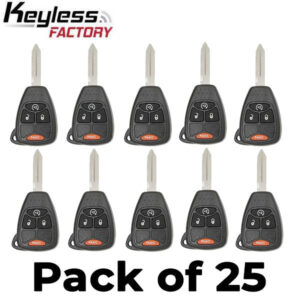 25 x 2007-2018 Jeep Dodge Chrysler / 4-Button Remote Head Key / OHT692713AA (AFTERMARKET) (Bundle of 25)