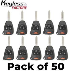 50 x 2007-2018 Jeep Dodge Chrysler / 4-Button Remote Head Key / OHT692713AA (AFTERMARKET) (Bundle of 50)