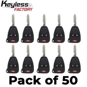 50 x 2004-2017 Chrysler Dodge Jeep / 3-Button Remote Head Key / OHT692427AA (AFTERMARKET) (Bundle of 50)
