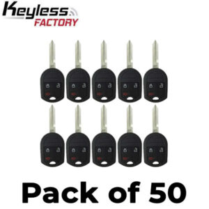 50 x 2001-2018 Ford / Mercury / 3-Button Remote Head Key / PN: 164-R8070 / OUCD6000022 (4D 63 80 BIT) (AFTERMARKET) (Bundle of 50)