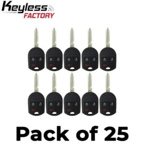25 x 2001-2018 Ford / Mercury / 3-Button Remote Head Key / PN: 164-R8070 / OUCD6000022 (4D 63 80 BIT) (AFTERMARKET) (Bundle of 25)