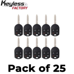 25 x 2000-2017 Ford Lincoln Mercury / 4-Button Remote Head Key / OUC6000022 / (AFTERMARKET) (Bundle of 25)
