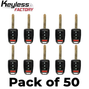 50 x 2016-2020 Honda Accord Civic / 4-Button Remote Head Key / MLBHLIK6-1TA (G Chip) (AFTERMARKET) (Bundle of 50)