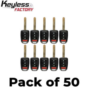 50 x 2013-2015 Honda Accord / Civic / 4-Button Remote Head Key / MLBHLIK6-1T (G-Chip) (AFTERMARKET) (Bundle of 50)