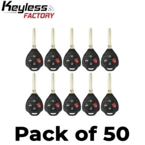 50 x 2007-2010 Toyota Camry Corolla / 4-Button Remote Head Key / PN: 89070-06231 / HYQ12BBY (4D67 Chip) (AFTERMARKET) (Bundle of 50)