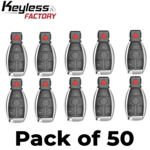 50 x 1997-2014 Mercedes Benz / 4-Button Fobik Key / IYZ-3312 / 315 MHz (Single Battery) (AFTERMARKET) (Bundle of 50)