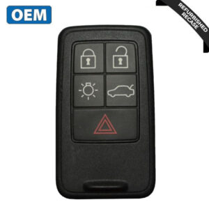 2008-2018 Volvo S60 V60 XC60 XC70 / 5-Button Smart Key / PN: 30659637 / KR55WK49264 (OEM Recase)