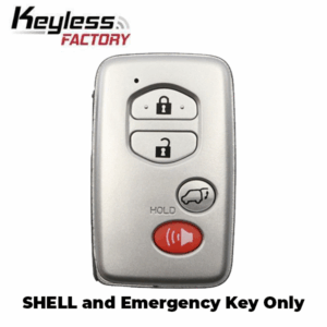 2005-2014 Toyota / Lexus - 4-Button Smart Key SHELL - HYQ14AAB / HYQ14ACX - Silver Case (AFTERMARKET)