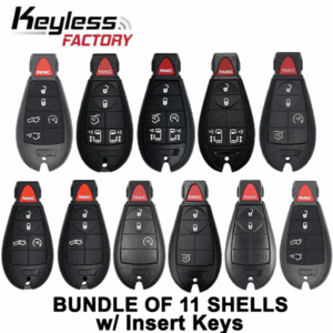 11 x 2008-2019 Chrysler Dodge Jeep Fobik Key SHELLS for IYZ-C01C (BUNDLE OF 11)