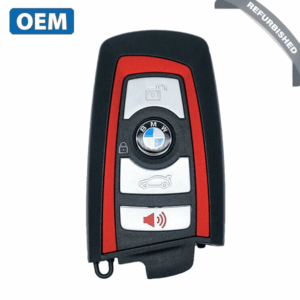 2013-2018 BMW 7 / 5 / 3 Series / 4-Button Smart Key / YGOHUF5767 / FEM / 433 Mhz - Red Trim (OEM Refurb)