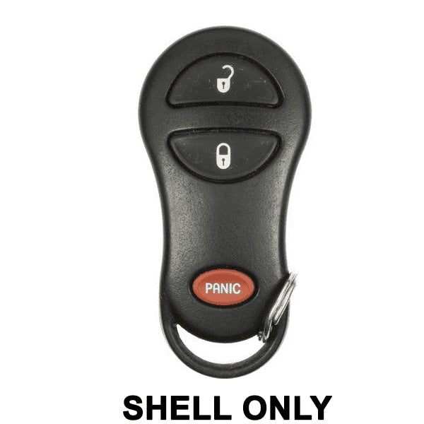 1999-2005 Chrysler Dodge Jeep Keyless Entry Remote SHELL for GQ43VT13T - Black (JMA-CHR-2-RKE)