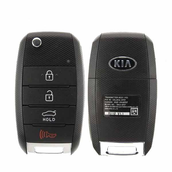 2014-2016 Kia Forte / 4-Button Flip Key / PN: 95430-A7400 / OSLOKA-OKA870T (YD) (OEM)