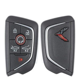 2020 Chevrolet Corvette C8 / 6-Button Smart Key / PN: 13538855 / YG0G20TB1 / Carbon Gray Logo (OEM)