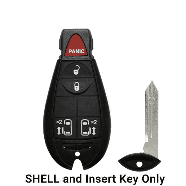 2008-2019 Chrysler Dodge Jeep VW 5-Button Fobik Key SHELL for IYZ-C01C (AFTERMARKET)