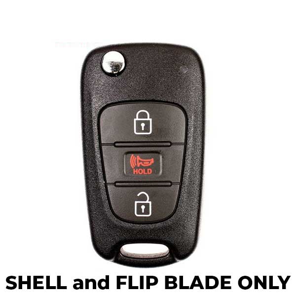 2012-2013 Kia Rio / 3-Button Flip Key SHELL KK10 HS / PN: 95430-1W020 TQ8-RKE-3F02 (AFTERMARKET)