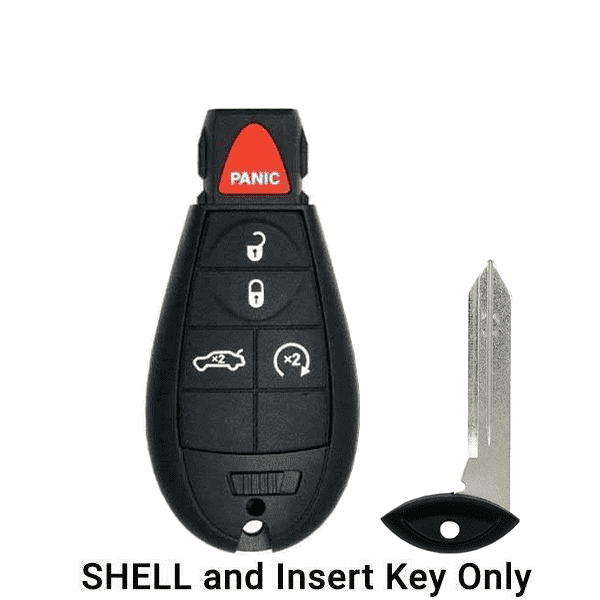 2008-2019 Chrysler Dodge Jeep VW 5-Button Fobik Key SHELL for IYZ-C01C (AFTERMARKET)