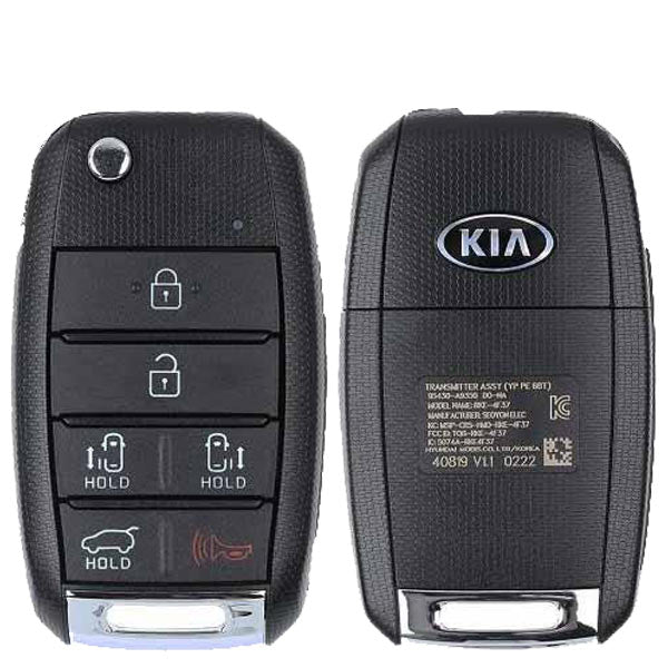 2019-2021 Kia Sedona / 6-Button Flip Key / PN: 95430-A9350 / TQ8-RKE-4F37 (YP PE 6BT) (OEM Refurb)