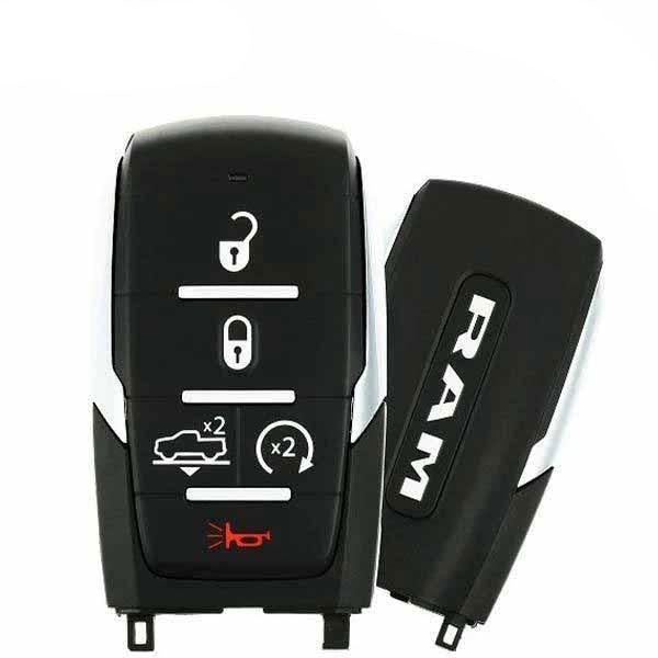 2019-2023 Ram 1500 Pickup / 5-Button Smart Key / PN: 68291690AE / OHT-4882056 / w/ Air Suspension / Silver Stripe (OEM Refurbished)