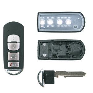 2010-2013 Mazda 3 / 4-Button Smart Key SHELL for WAZSKE13D01, WAZX1T768SKE11A03 (AFTERMARKET)