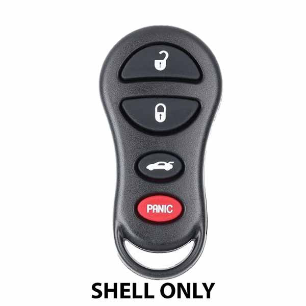 1999-2005 Chrysler Dodge Jeep Keyless Entry Remote SHELL for GQ43VT17T - Black (AFTERMARKET)